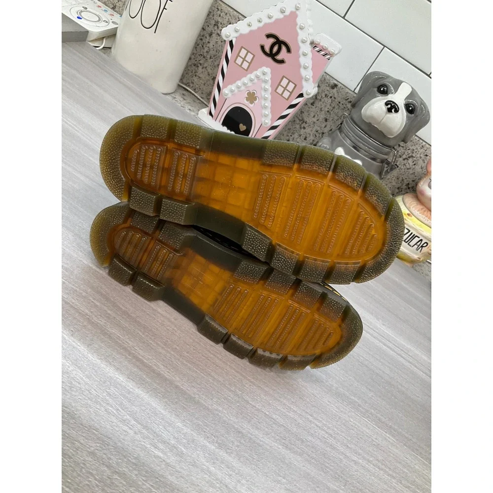 KIDS DR MARTENS‎ COMBS LACE UP FASHION BOOTS SIDE ZIP BLACK